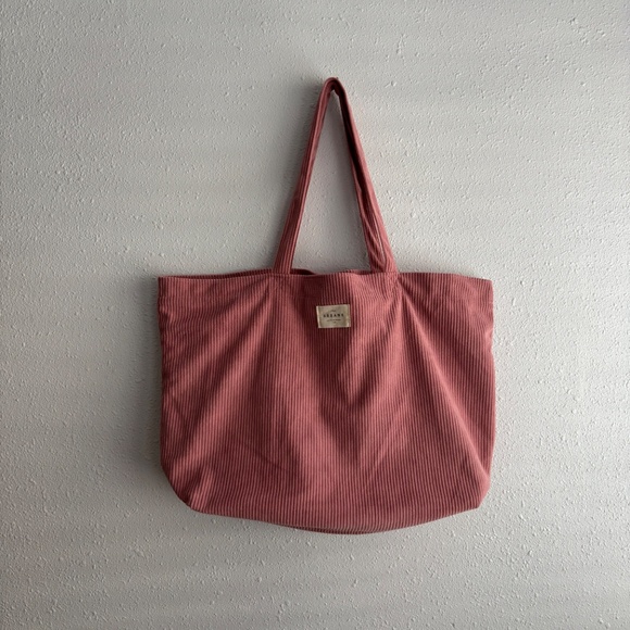 Sezane Pink Corduroy Tote Bag - Picture 2 of 5